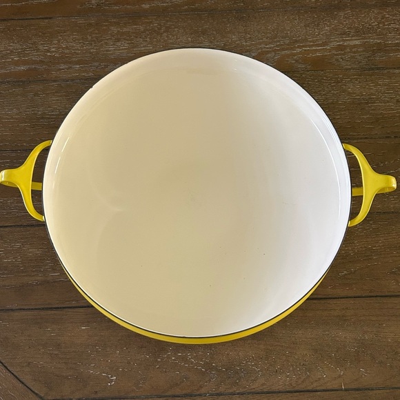 Vintage Mid-Century Dansk Yellow Enamel Coated Cast Iron Kobenstyle Paella Pan - Picture 8 of 13